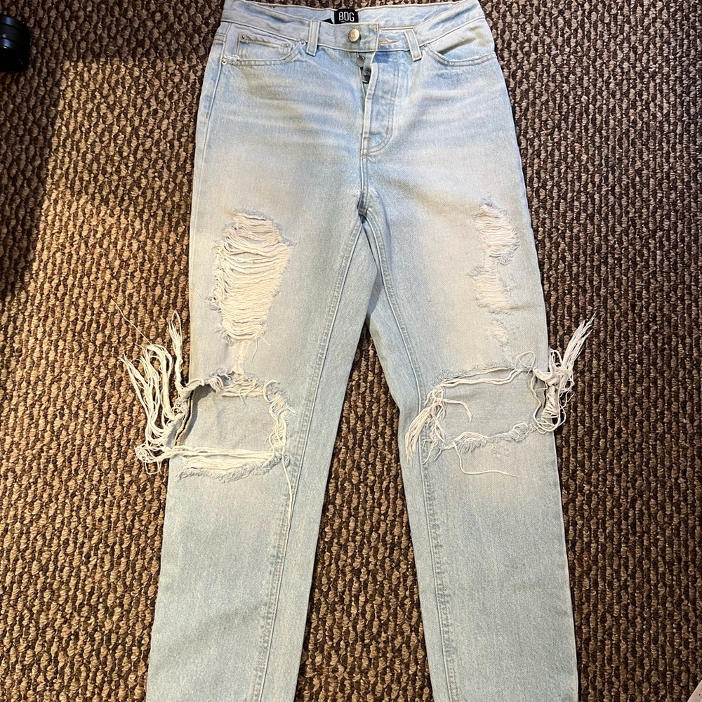 BDG Distressed Light Blue Skinny Jeans